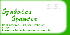 szabolcs szanter business card